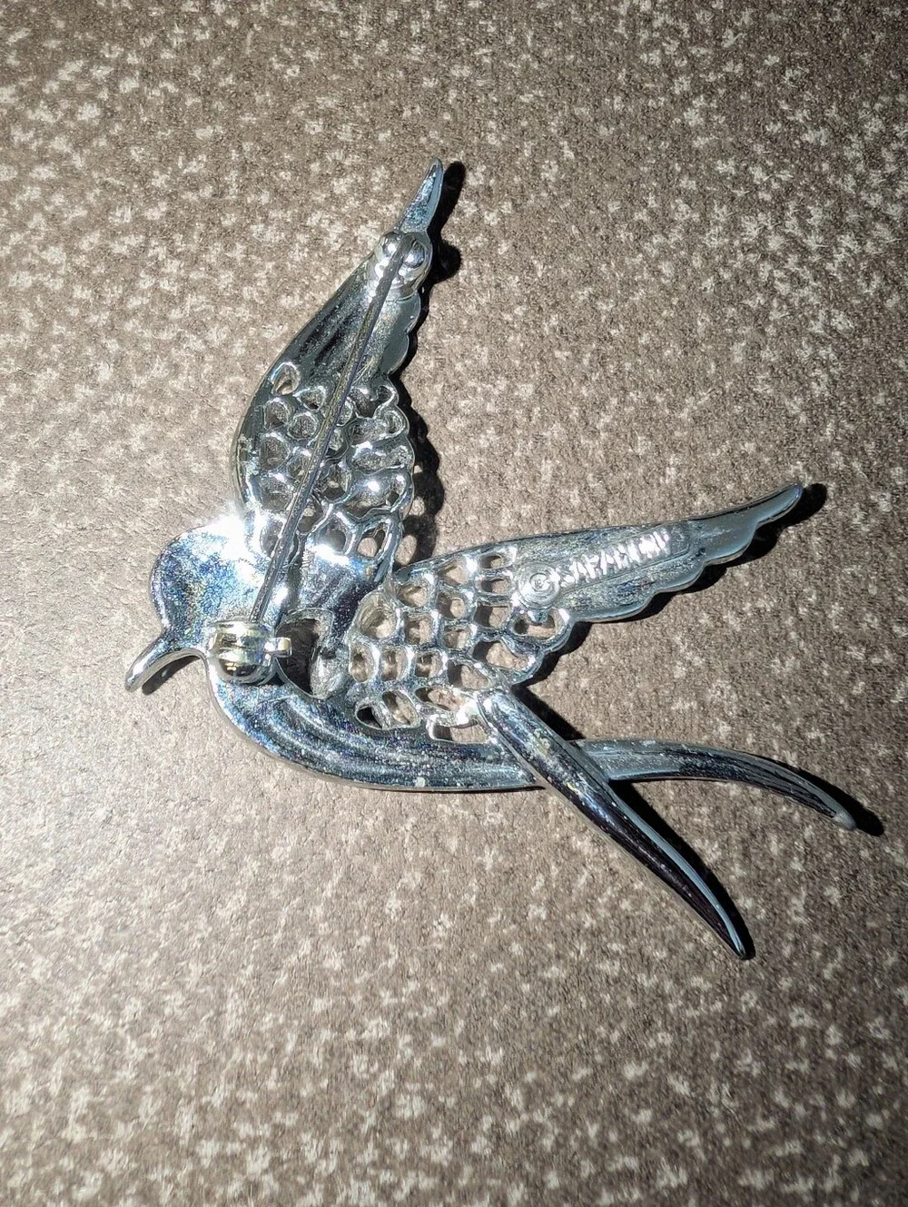 Vintage Sarah Coventry Silver Tone Bird Brooch